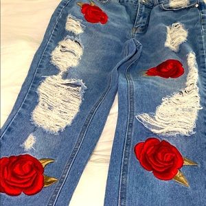 Jeans with Roses - Perfect for Valentines Day